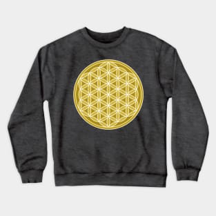 Flower of Life Golds & White Crewneck Sweatshirt